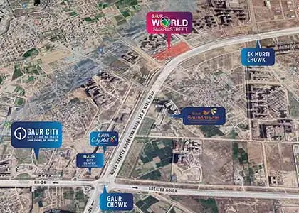 Gaur World Smarstreet Location Map
